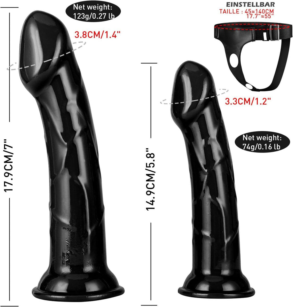 ObsidianXII Ebony Strap-On Harness with Dual Dildos