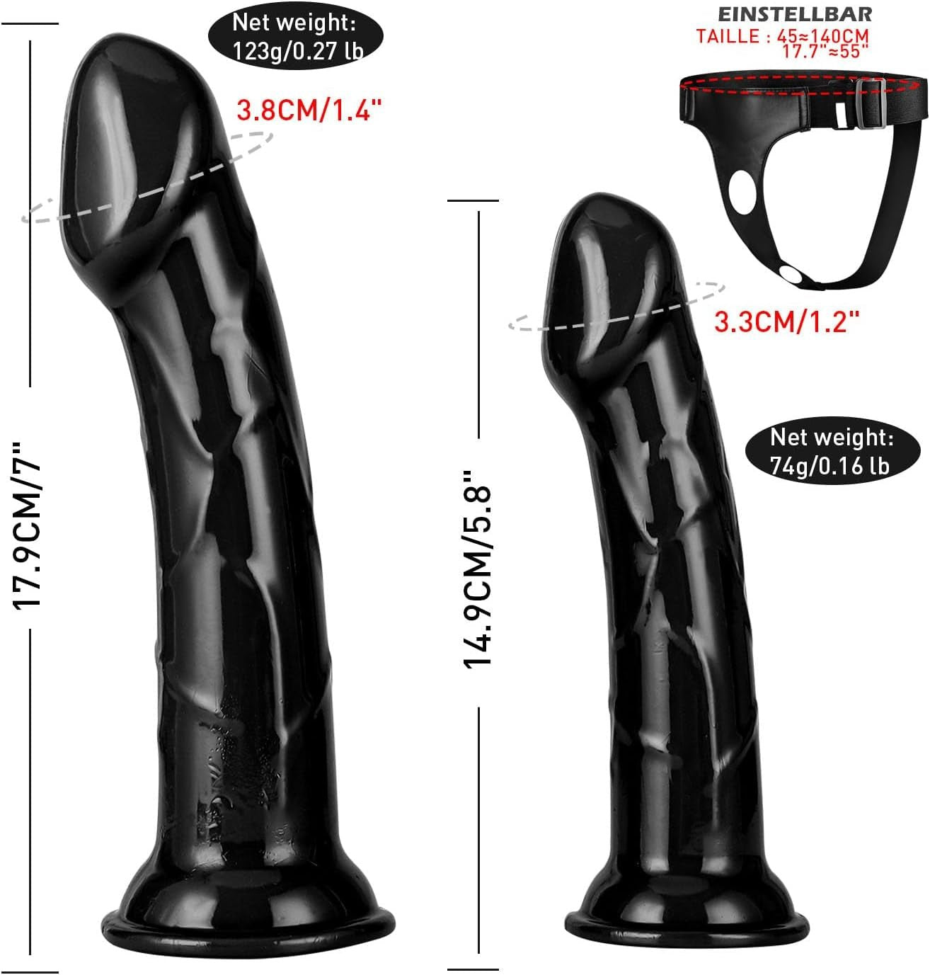 ObsidianXII Ebony Strap-On Harness with Dual Dildos