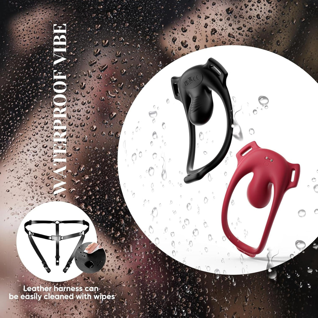 NoirControl Cock Ring Clit Vibrator Remote Harness 9 Modes