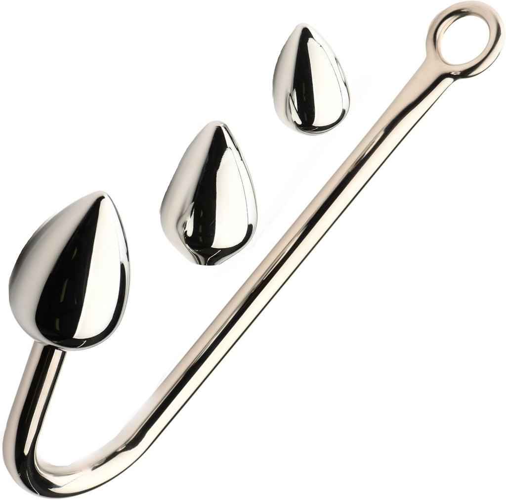 TriSteel Stainless Steel Anal Hook 3 Plug Set