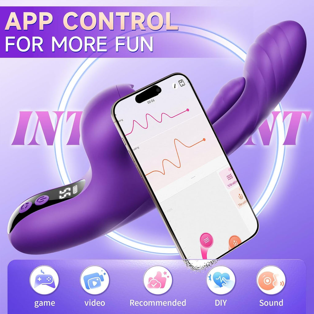 TrevixaSweep Tapping Rabbit Vibrator 3-in-1 G-Spot 10 Modes LCD