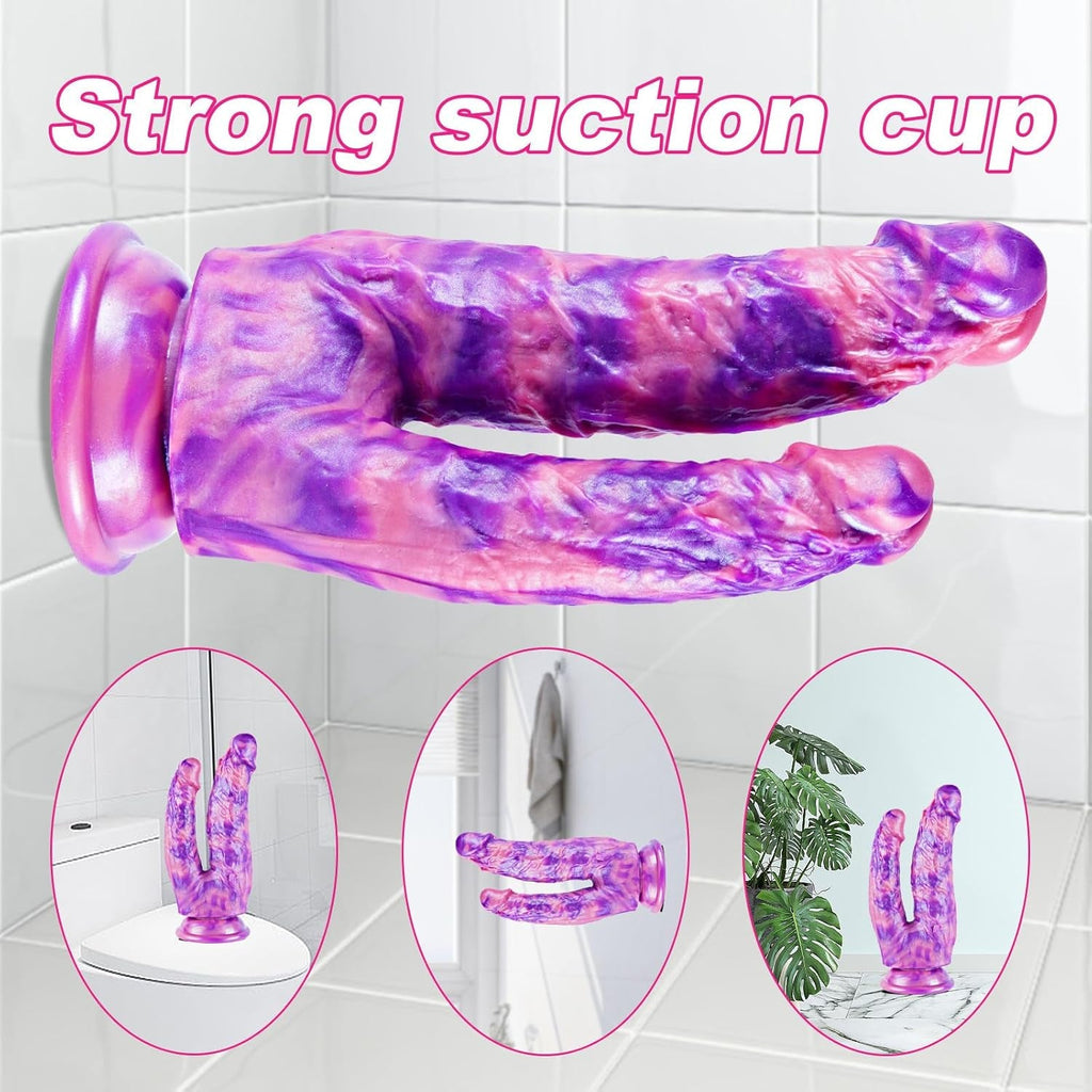 MythCurve 8” Double-Ended Dildo Suction Cup Silicone Toy
