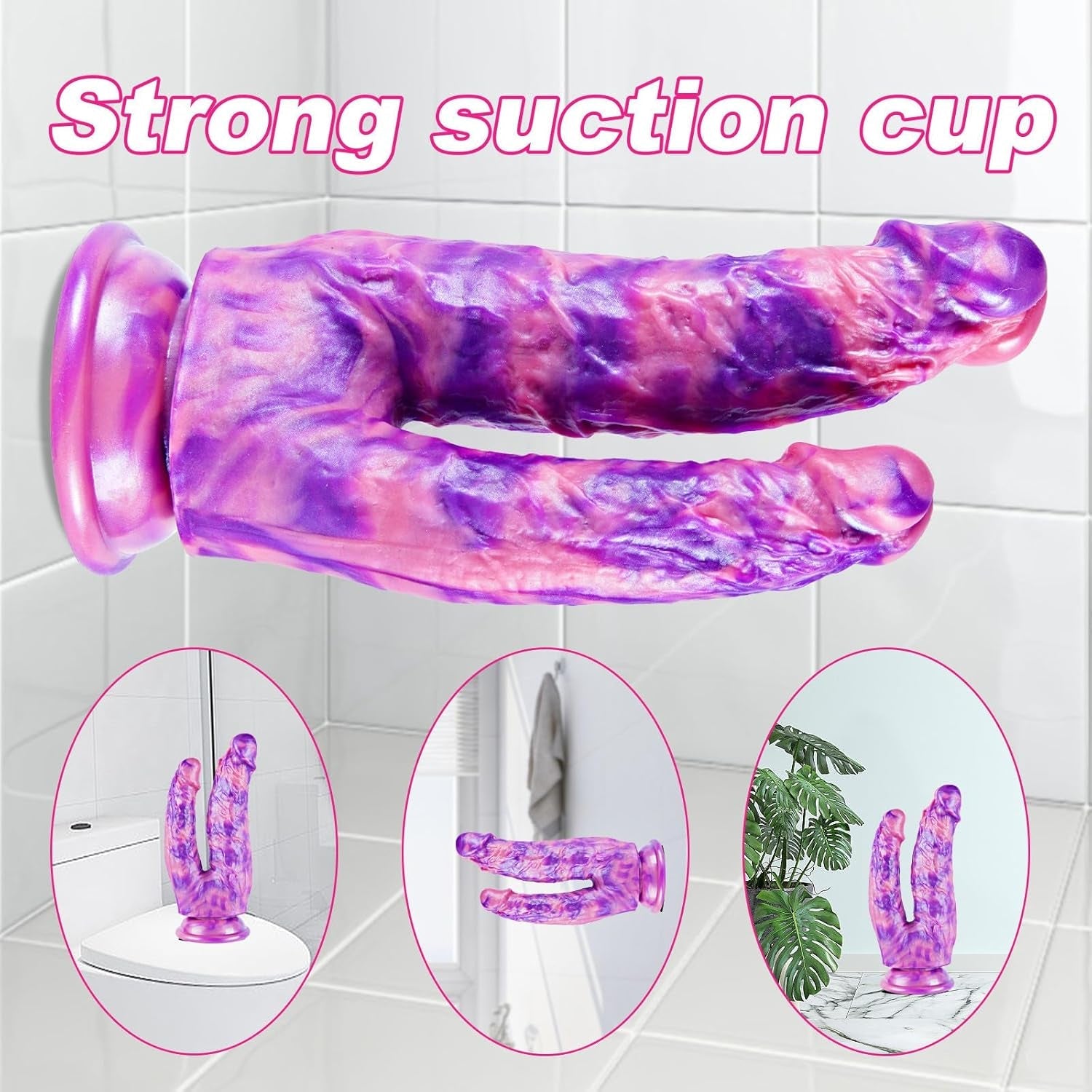 MythCurve 8” Double-Ended Dildo Suction Cup Silicone Toy