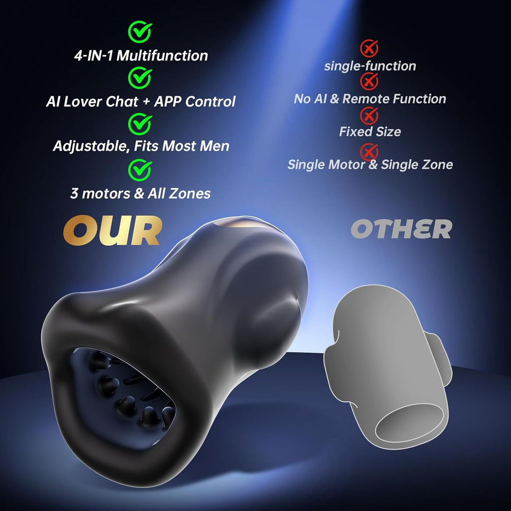 IntelliPulse AI 360° Male Masturbator 3 Motors 9 Modes