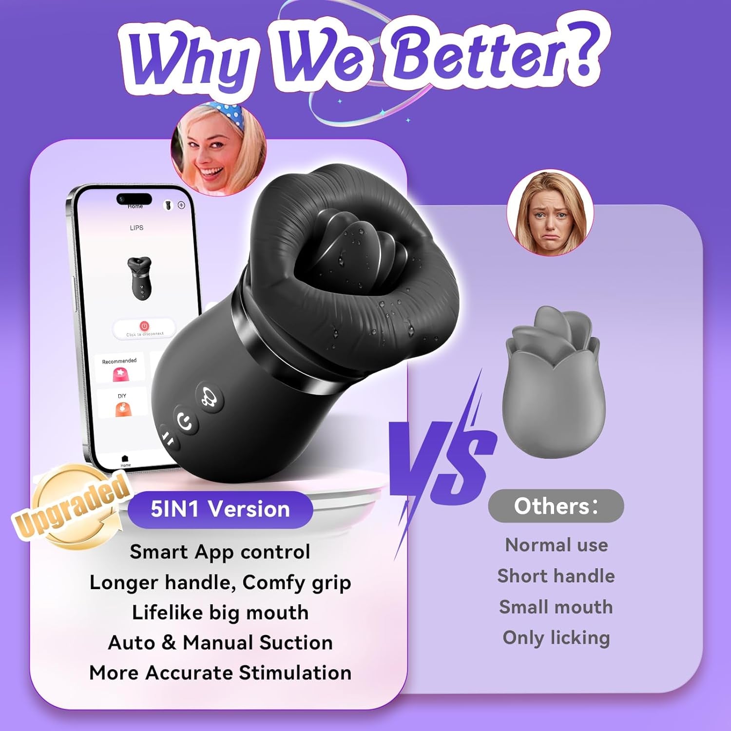 VantelleX AI Bloom Wand Clit Sucker App Waterproof Quiet