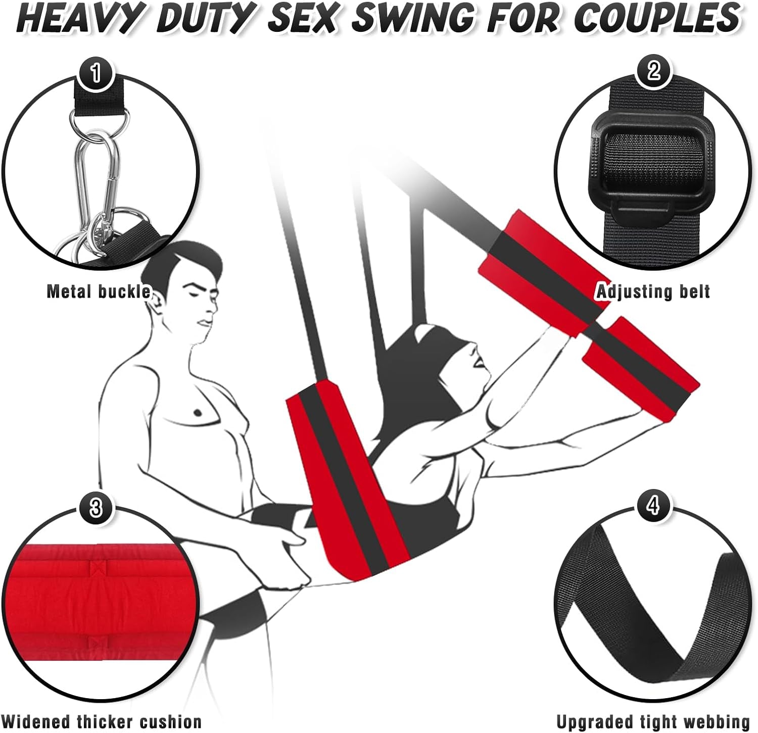 ScarletComfort Door Sex Swing Adjustable Cushioned