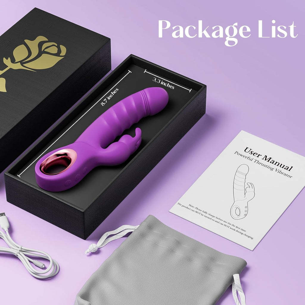 VelourRose Rose Thrusting Rabbit Vibrator 7 Modes Waterproof