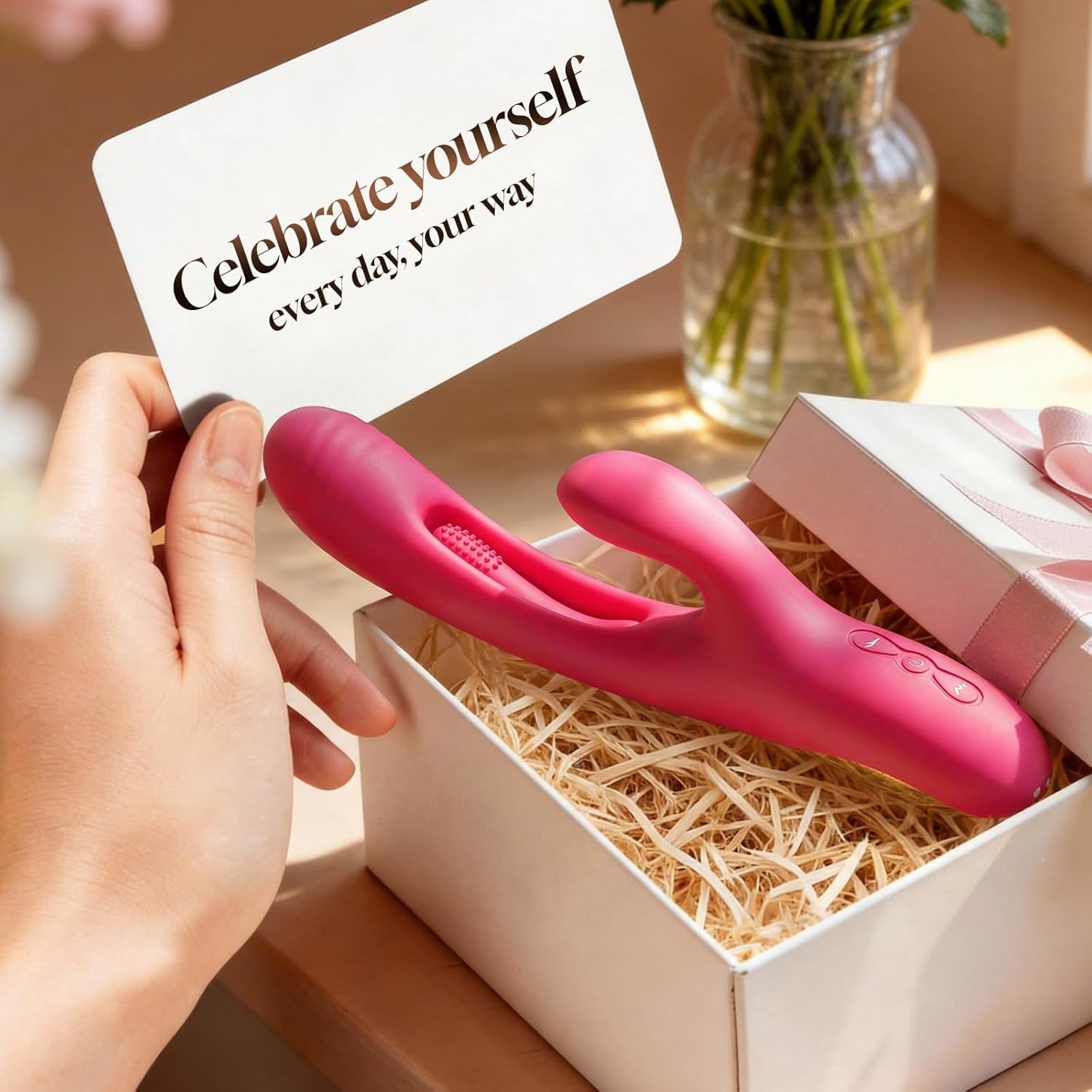 RosePulseX Rabbit Vibrator 14 Modes Flapping Tongue Waterproof