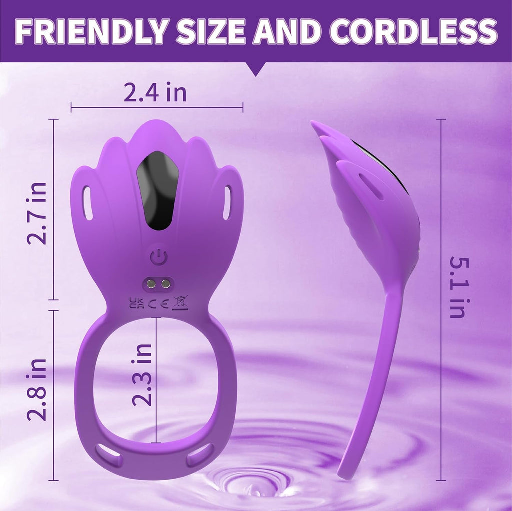 VioletLink Wearable Cock Ring Clit Stimulator App 9 Modes
