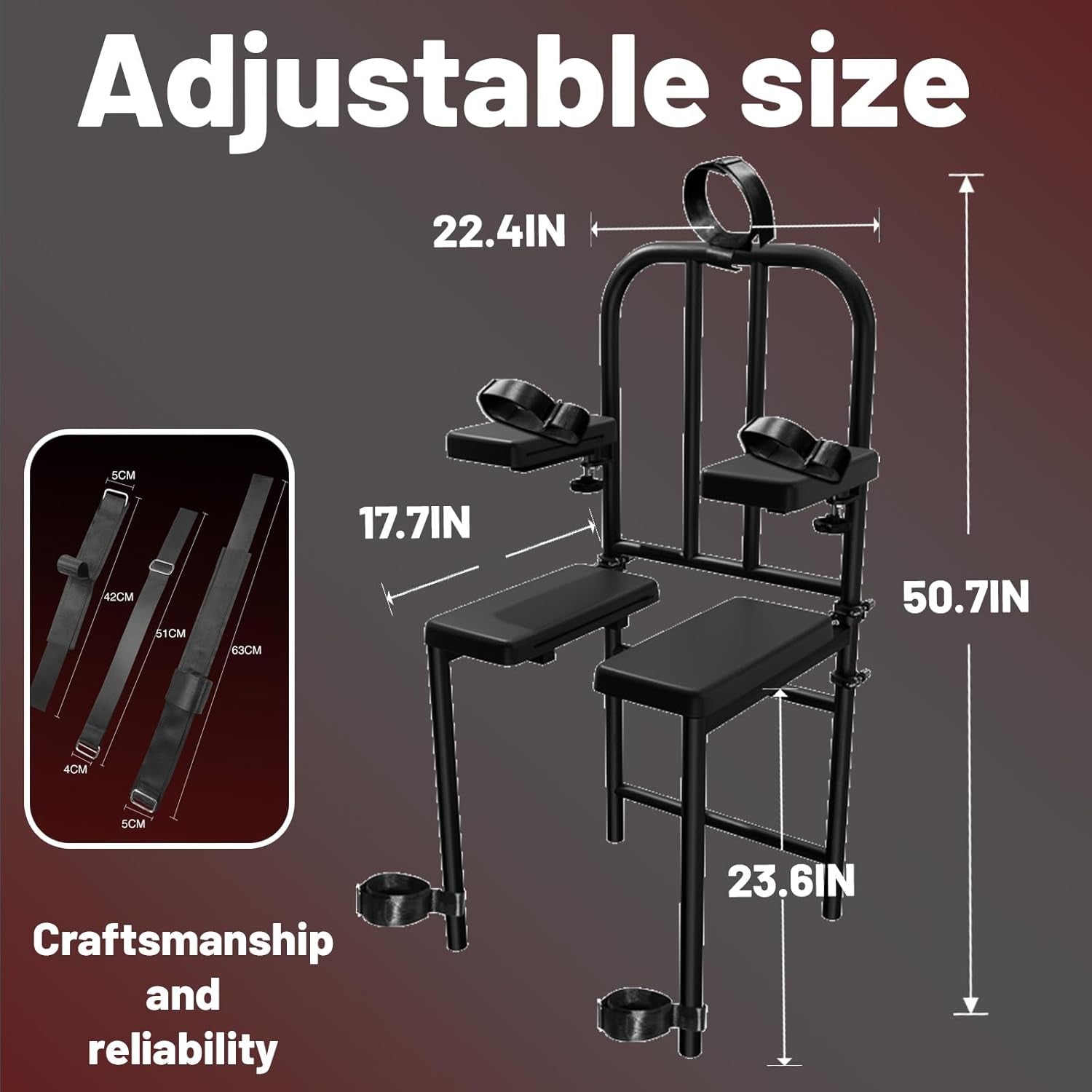 DominusBond Adjustable BDSM Sex Chair with Restraints