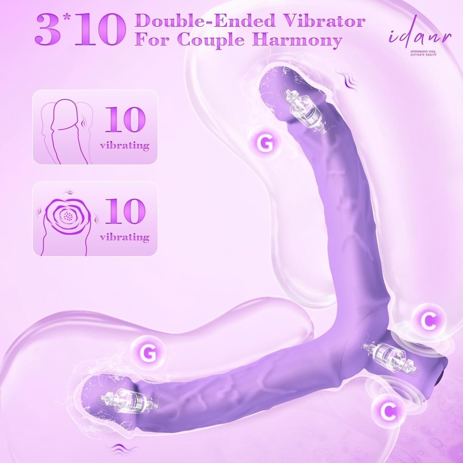 RoseFlex 15.75” Double-Ended Vibrating Dildo 10 Modes