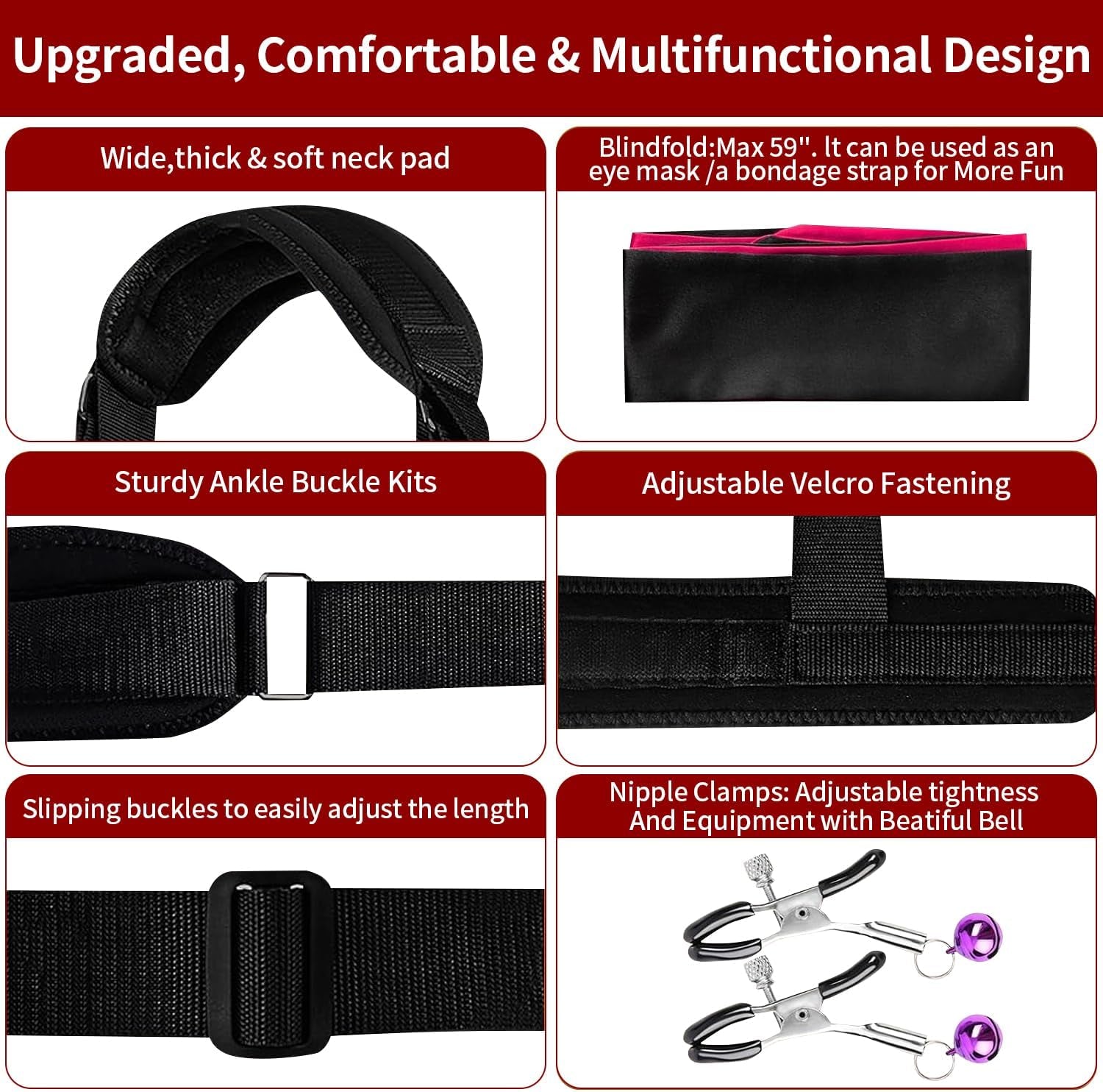 OpenForm Adjustable Sex Sling BDSM Kit Cuffs