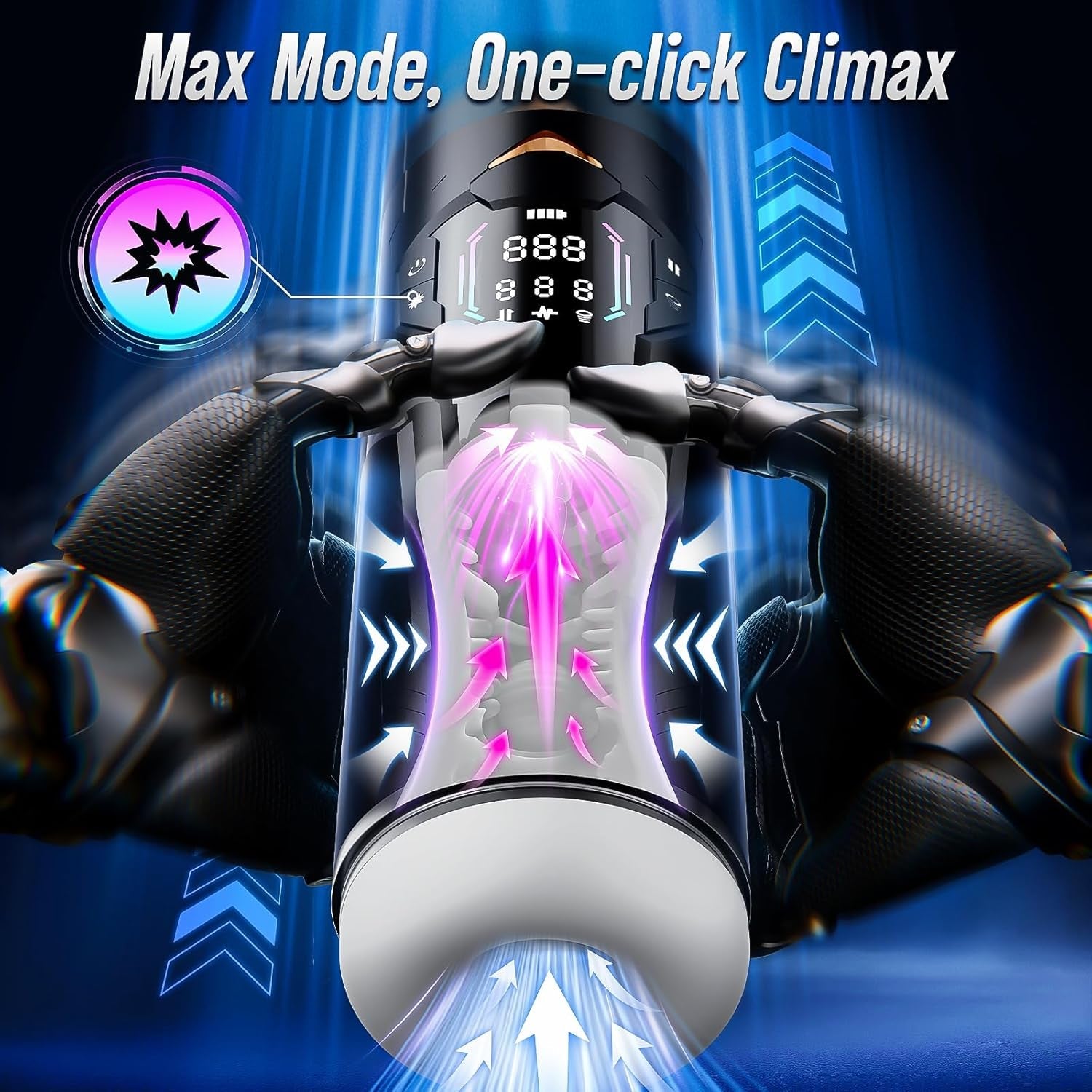 MaxionX AI Male Masturbator Thrust Suction LCD App