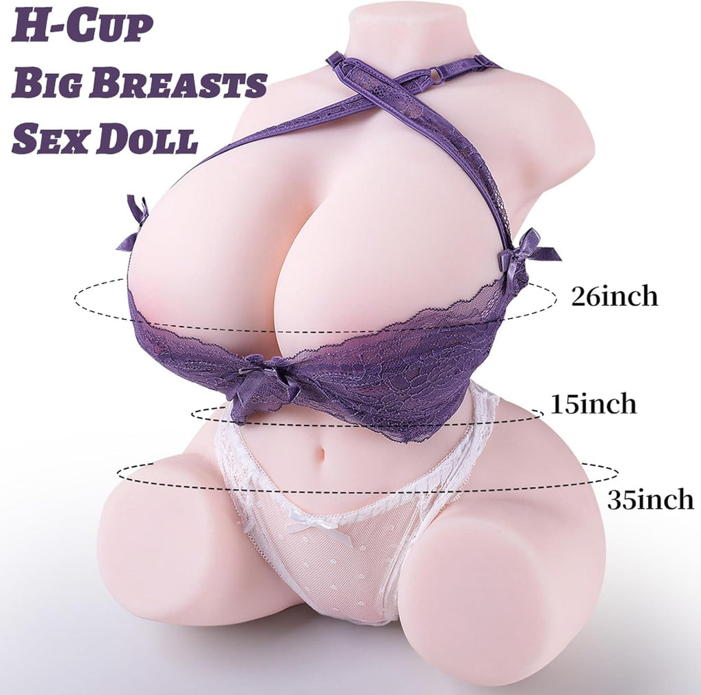 VoltaraFlex 23lb Big Breast Sex Doll Torso TPR Dual Channel