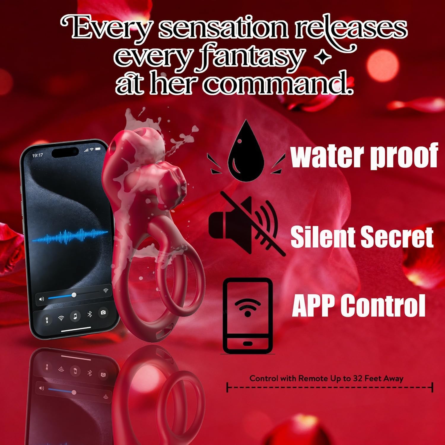 CrimsonSwitch Convertible Cock Ring Clit Stimulator App Control