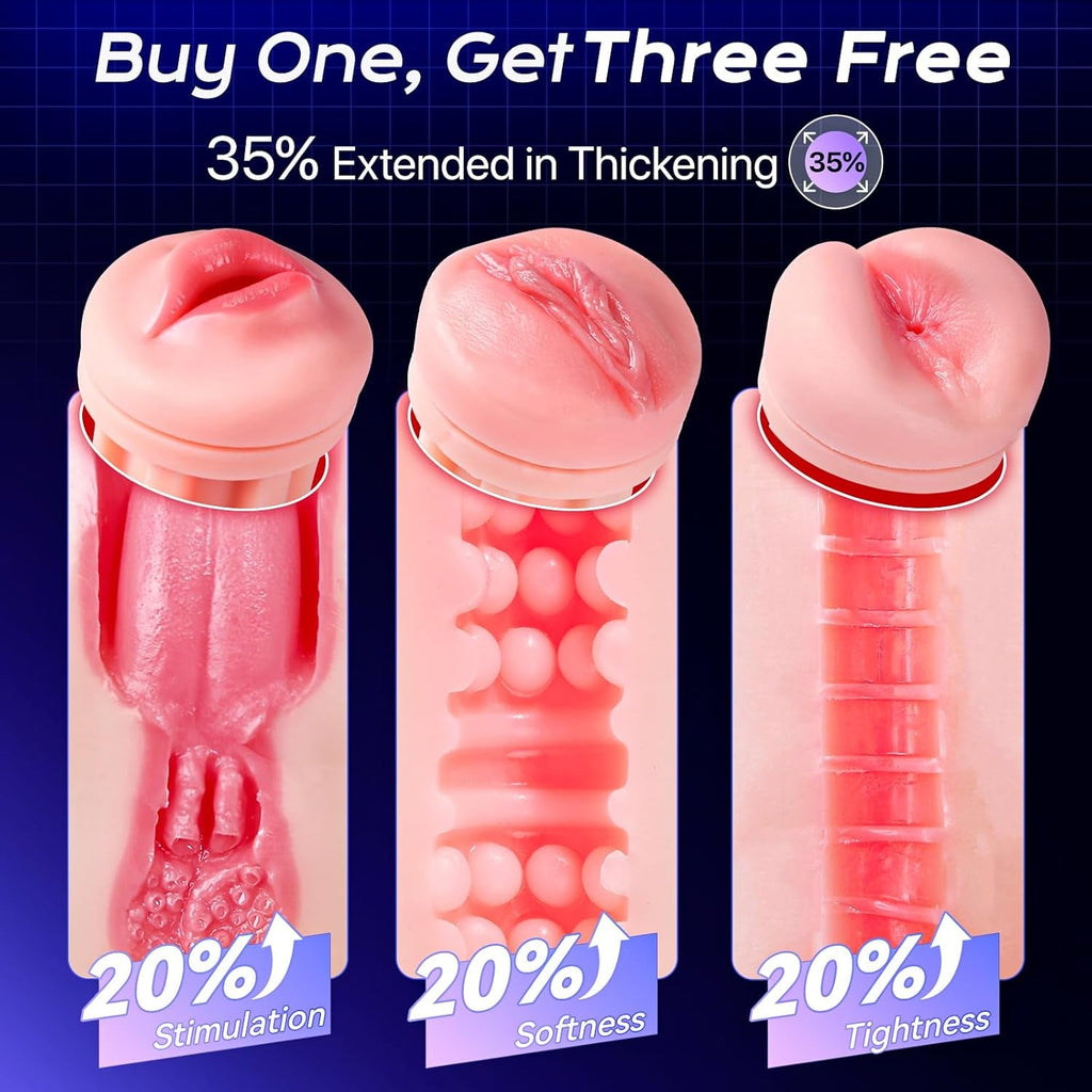 LumiSync AI Sync Pocket Pussy 3 Sleeves App Control Stroker