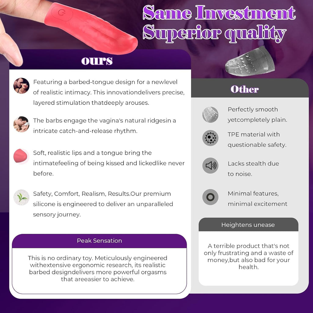 VelixTongue Finger Vibrator Tongue Design 10 Modes USB