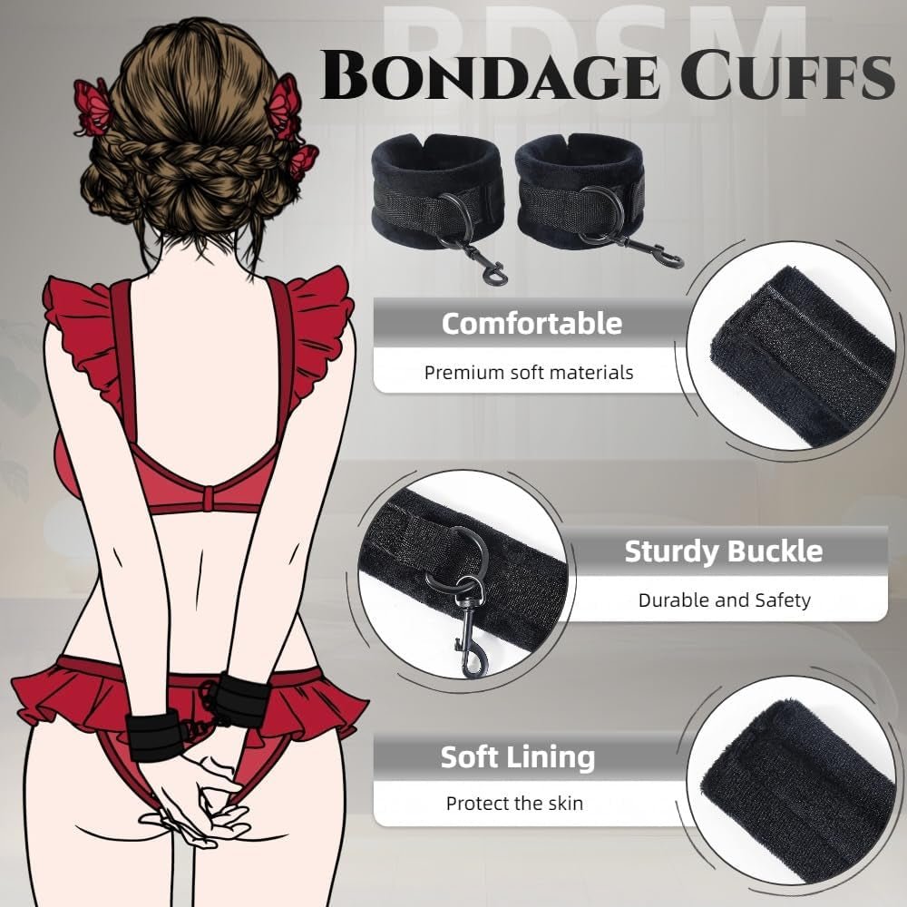 CoreBond Foam Positioning Wedge Pillow with Handcuffs Set