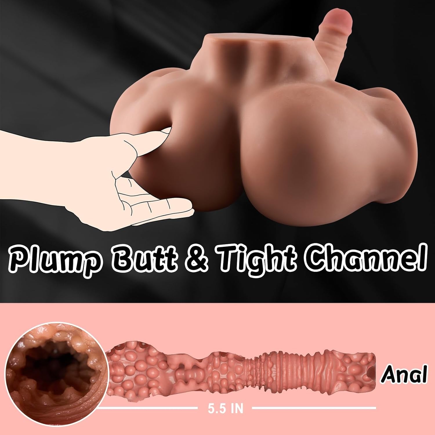 DravoniX Male Sex Doll Torso 7.4in Dildo 9.7LB