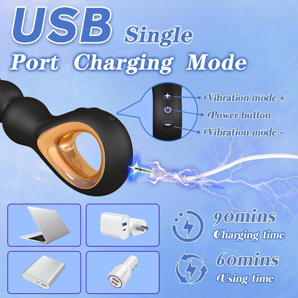 SilkJiggle Rechargeable Vibrating Anal Beads Plug