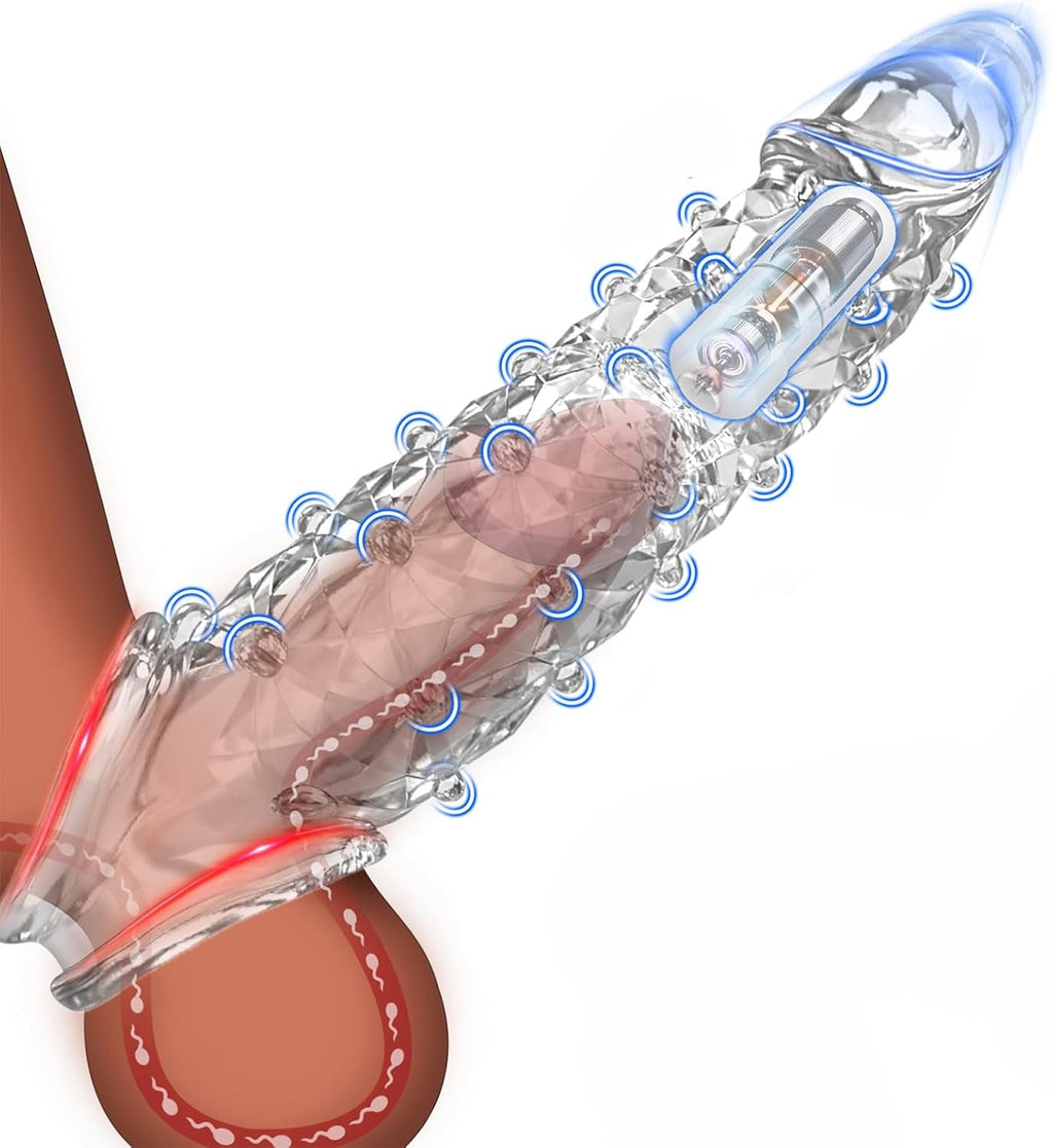 VibeGrain Vibrating Penis Sleeve Clitoral Stimulator TPE