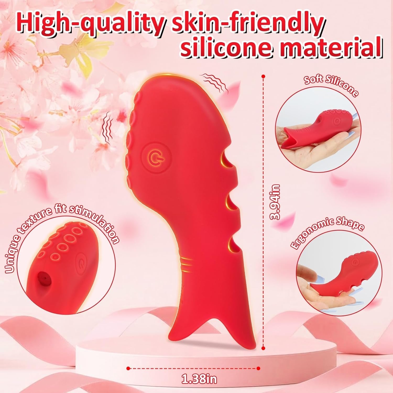 OctaPulse Mini Finger Vibrator 10 Modes Quiet Waterproof