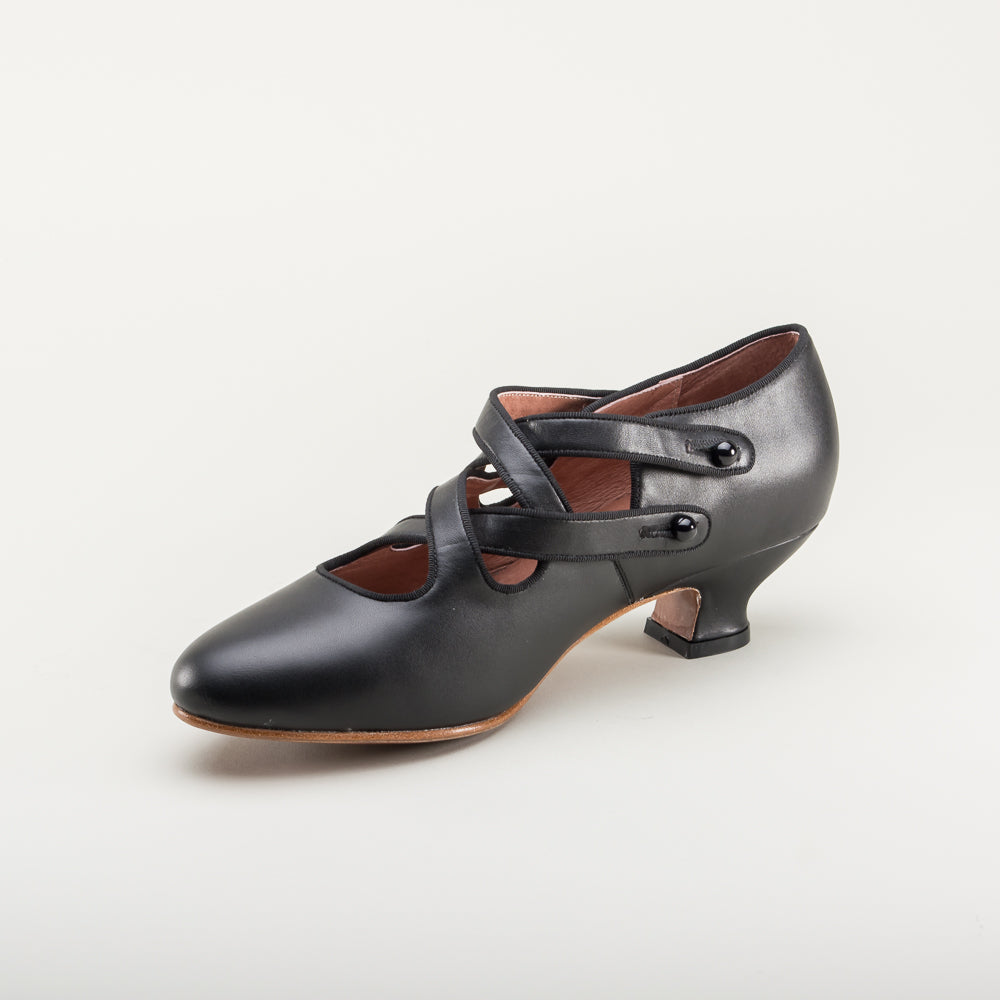 Astoria Edwardian Leather Shoes (Black)