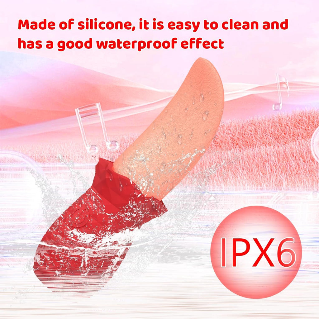 RoseLickX Rose Lick & Tap Tongue Vibrator 10 Modes Waterproof