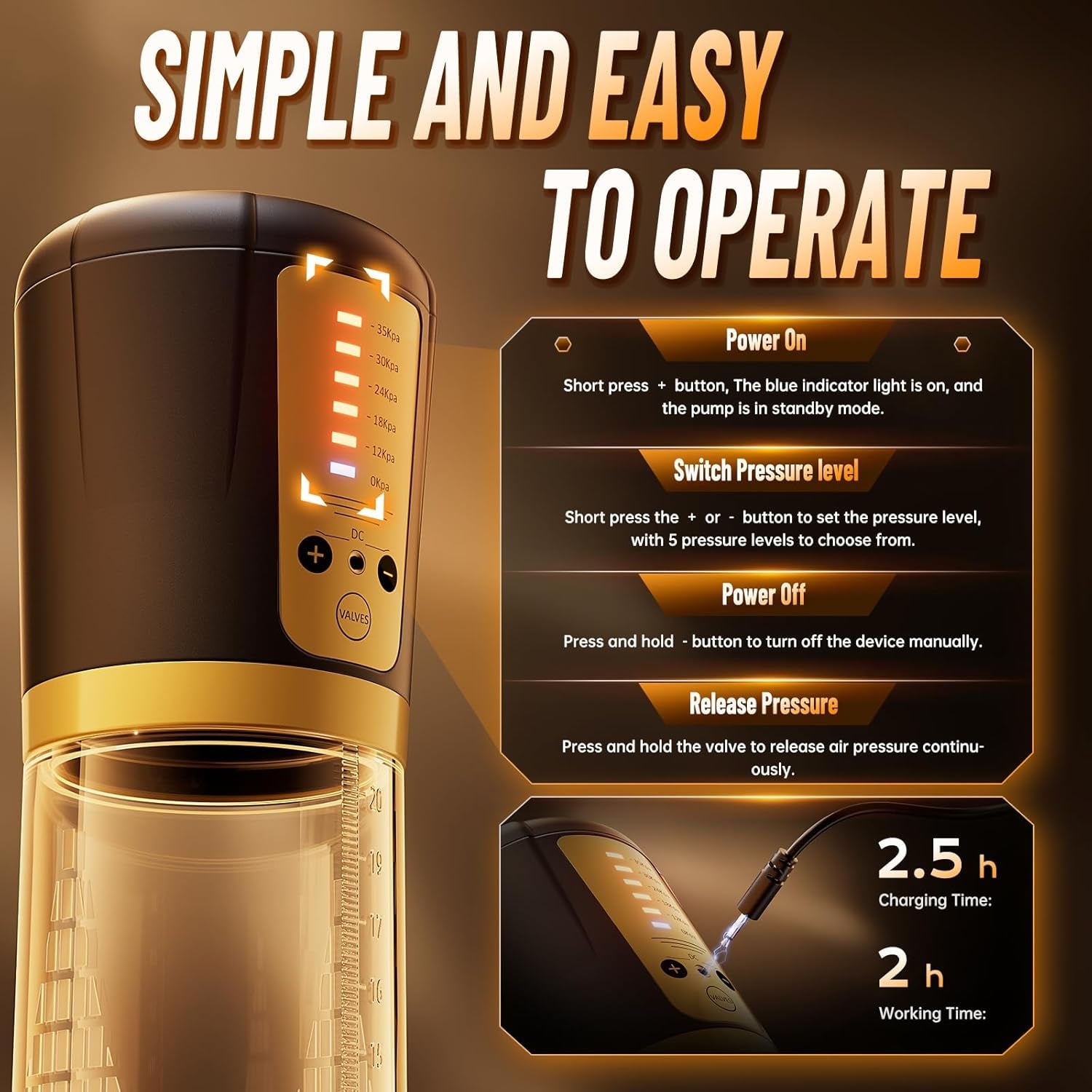 PrimeForce Electric Penis Pump 5 Modes with Rings