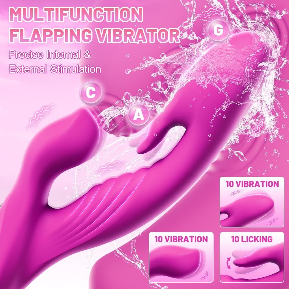 LickThrust Tongue Rabbit Vibrator Flapping 10 Modes Waterproof