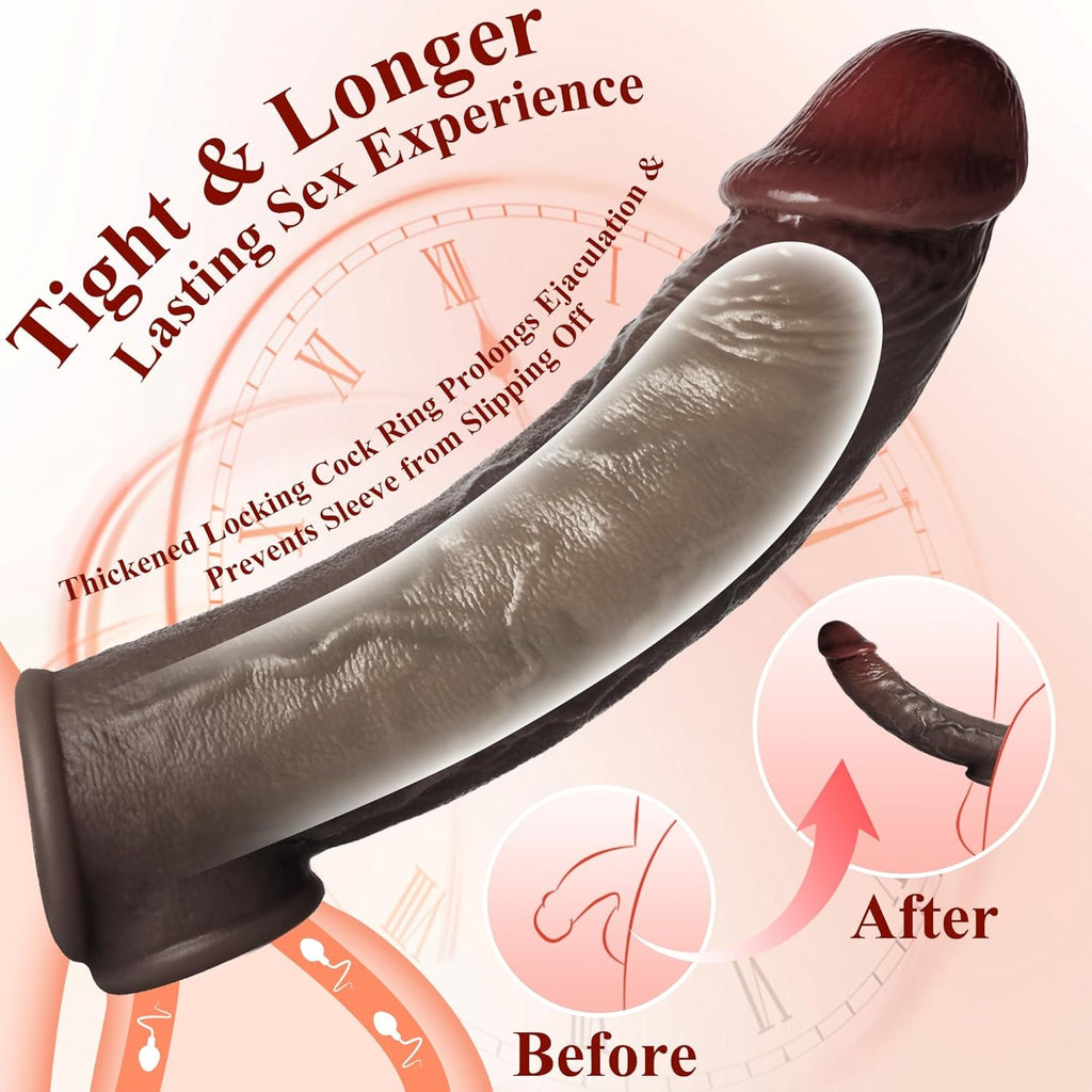 RealSkin Realistic Penis Sleeve 8.3” Silicone Extender Ring