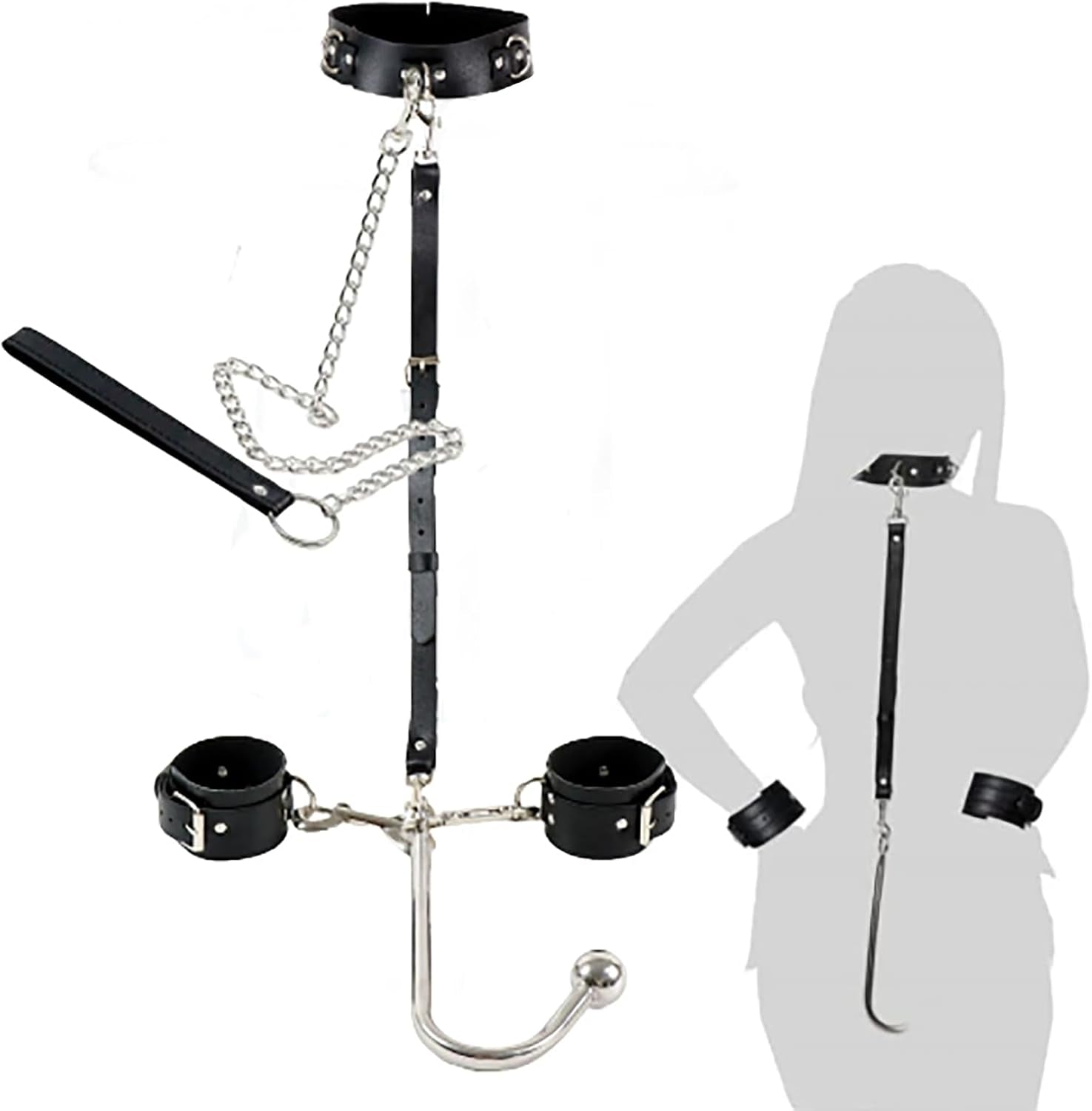 DominusHook Anal Hook BDSM Restraint Kit Collar Cuffs