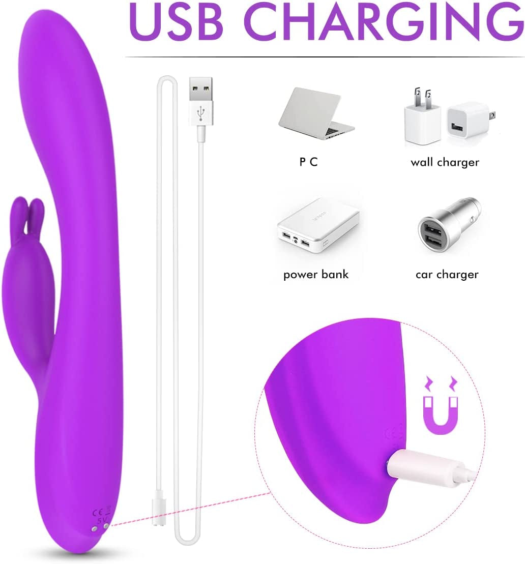 ThermaPulse Heating Rabbit Vibrator Waterproof 9 Modes Silicone