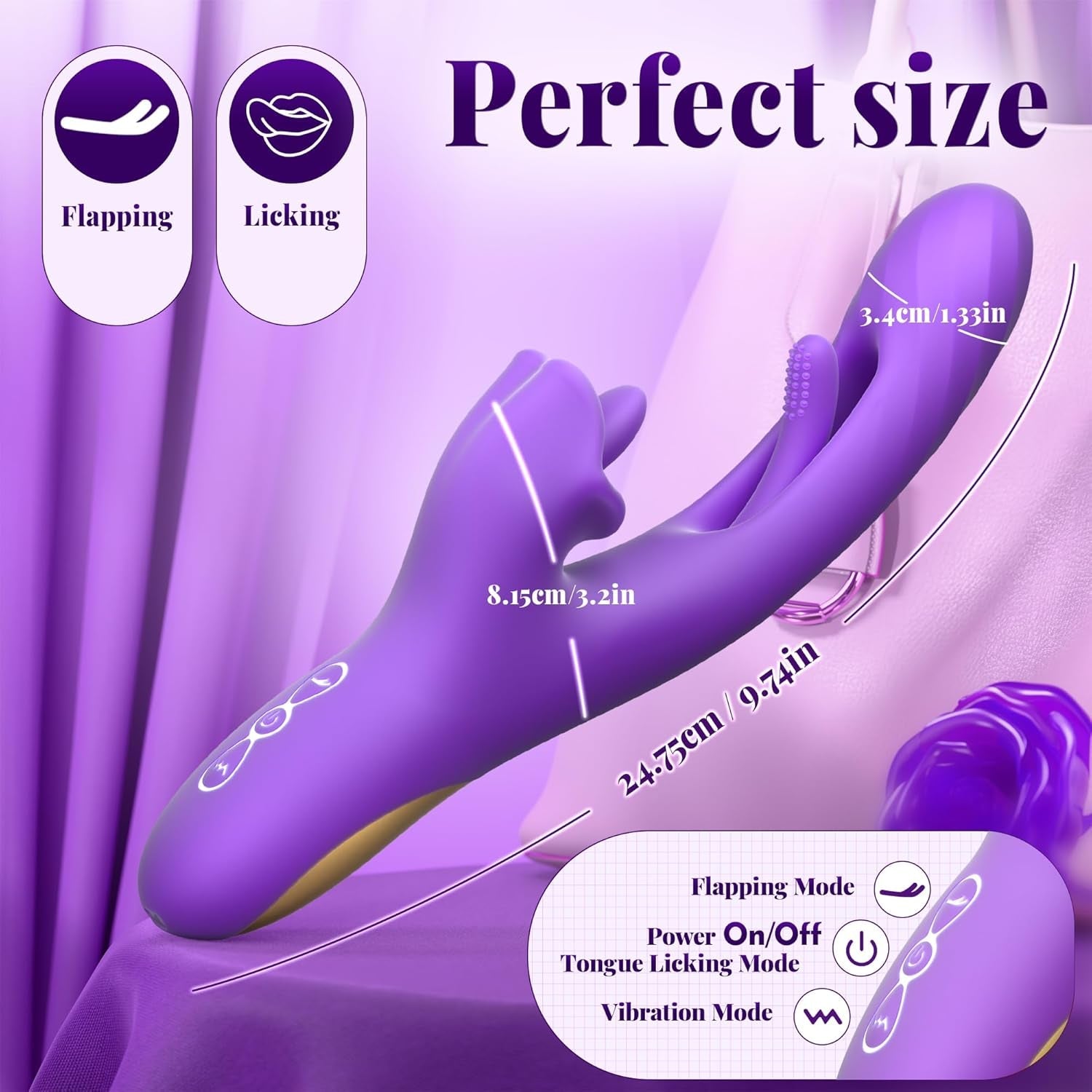 ElyraPulse 3-in-1 Rose Tongue Thrusting Vibrator G-Spot
