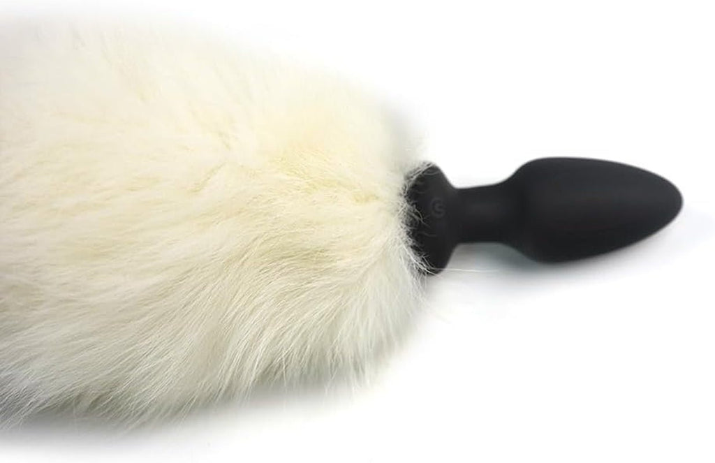 NightPulse Black Fox Tail Remote Vibrating Anal Plug