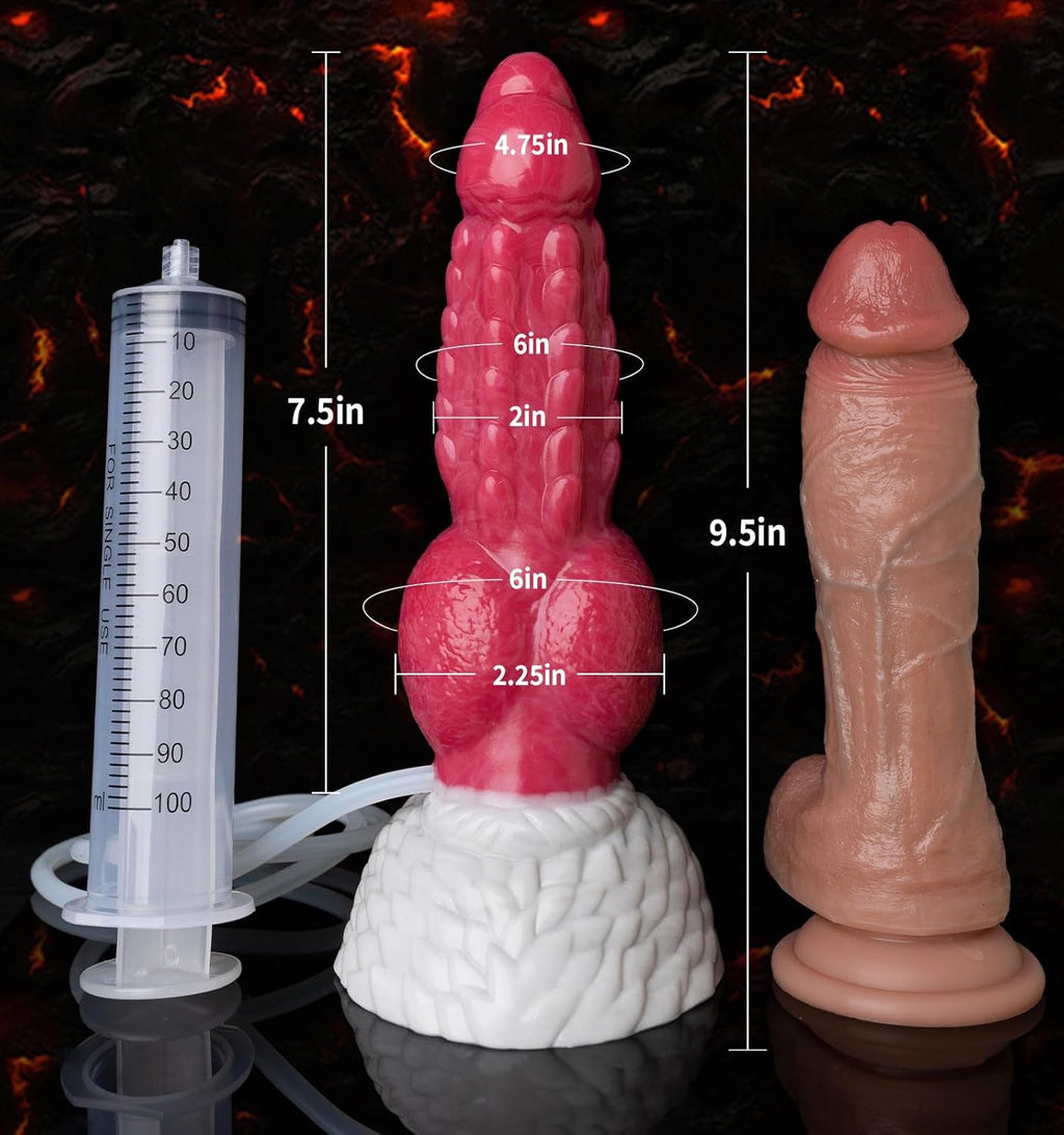 KnotJet 9.5” Squirting Knot Dildo Silicone Suction Cup