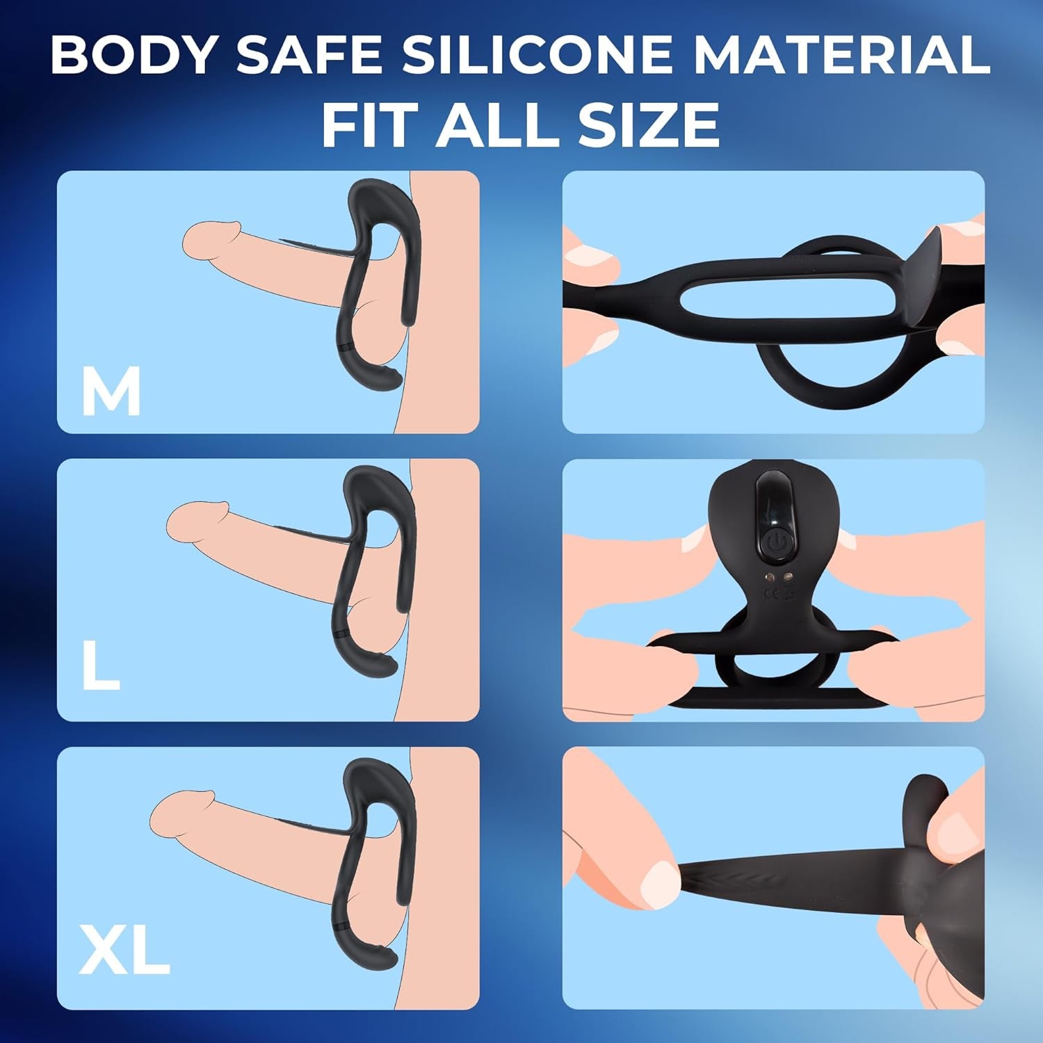 CoreSyncX 3-in-1 Cock Ring Clit Stimulator 9 Modes Remote