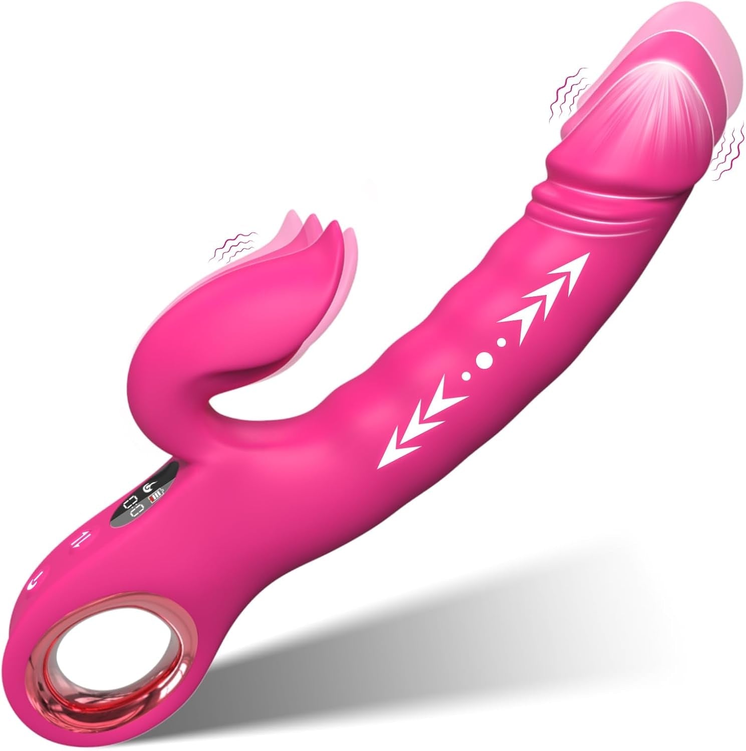 LuxeWave LCD Thrusting Rabbit Vibrator 7 Modes Magnetic Charge