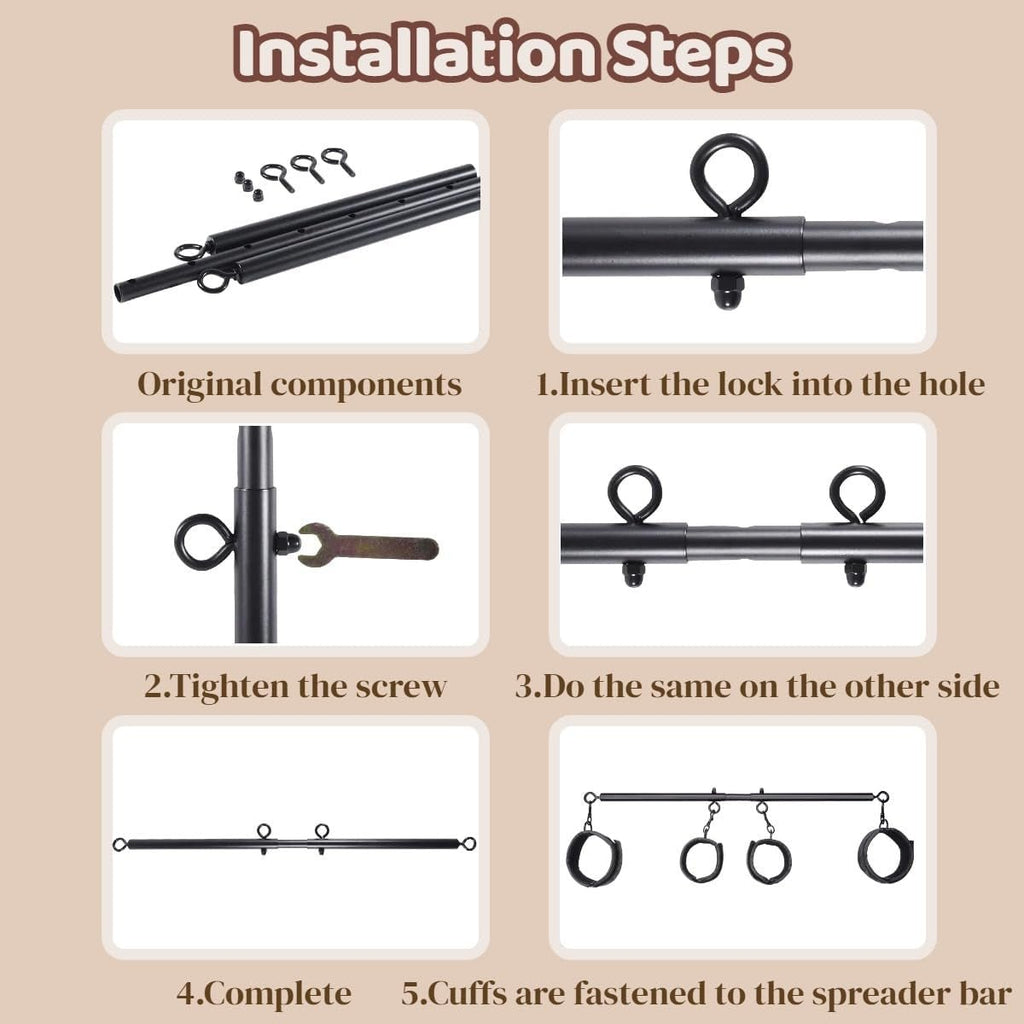 ObsidianX Spreader Bar 11-Piece Bondage Kit