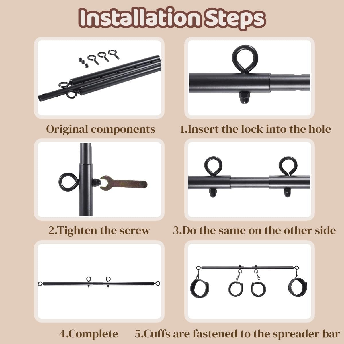 ObsidianX Spreader Bar 11-Piece Bondage Kit