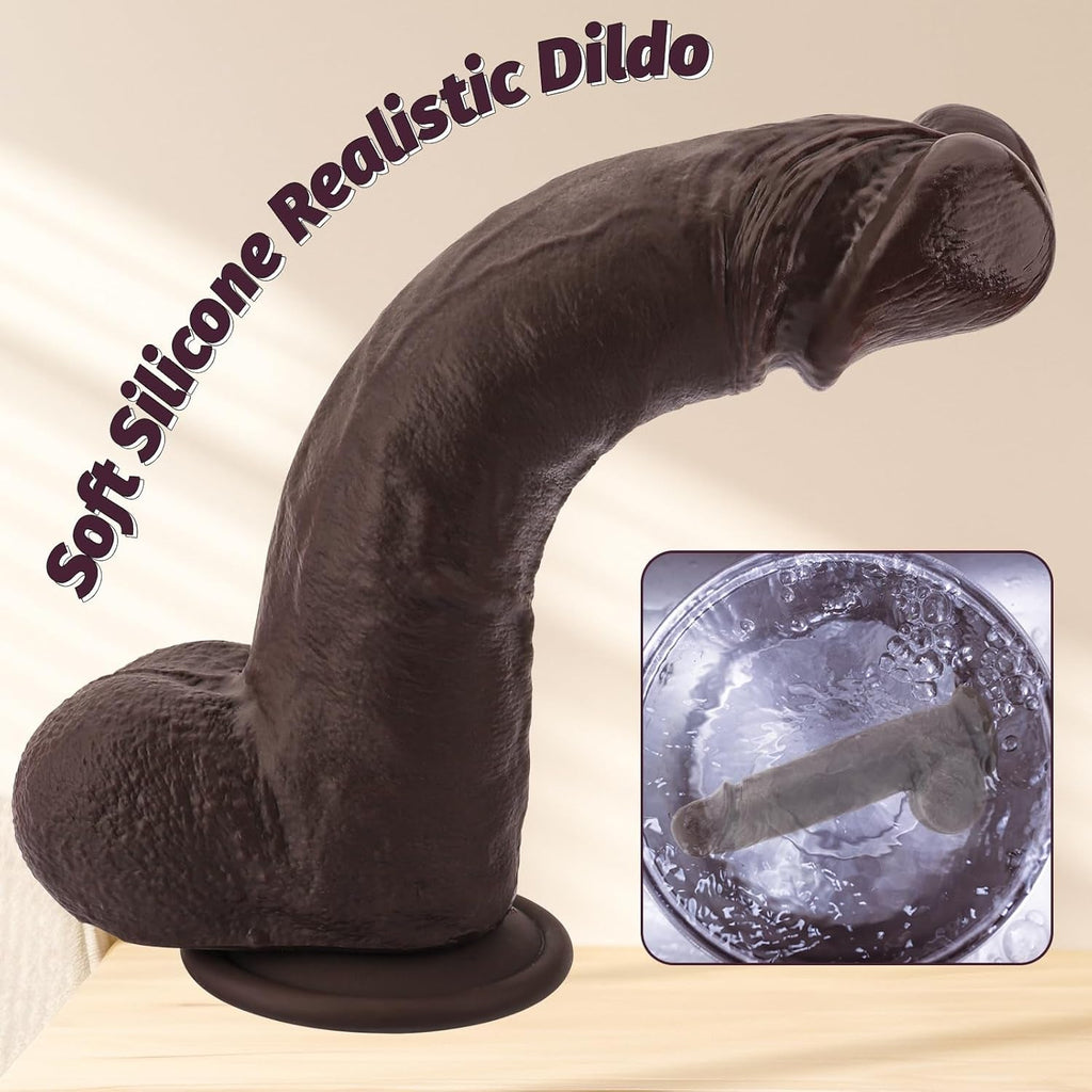 DualCore 9.8” Squirting Foreskin Dildo Dual Layer Suction