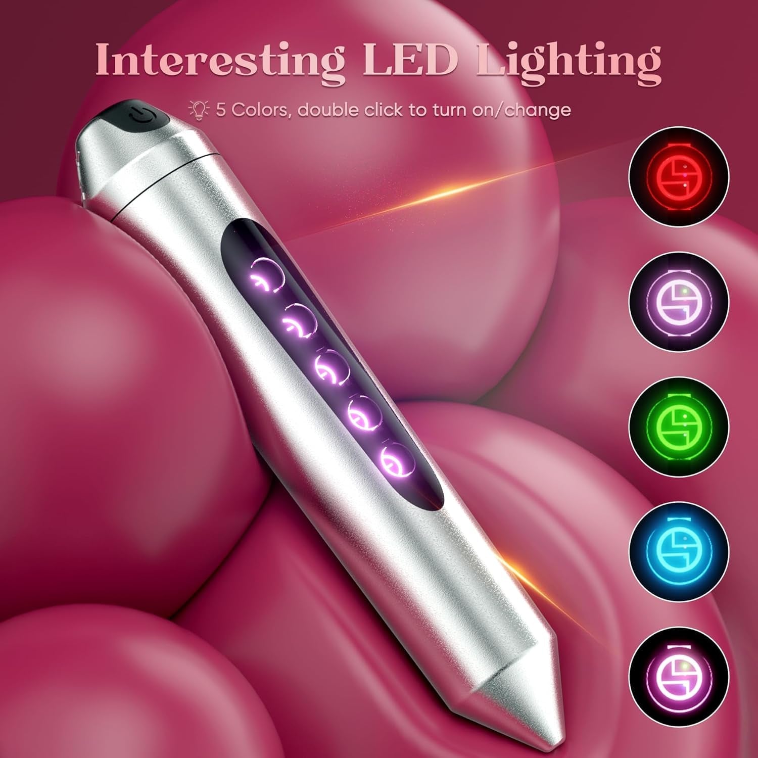 GlowSync LED Bullet Vibrator 10 Modes Waterproof Rechargeable