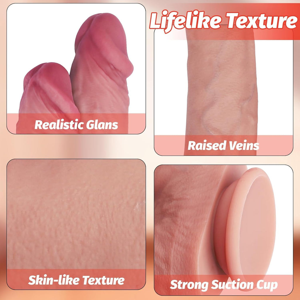 DualGrip 10.8” Double-Ended Dildo Suction Cup Silicone