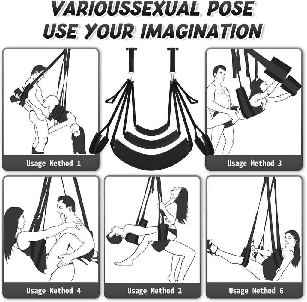MidnightLift Door Sex Swing with Cushions & Straps