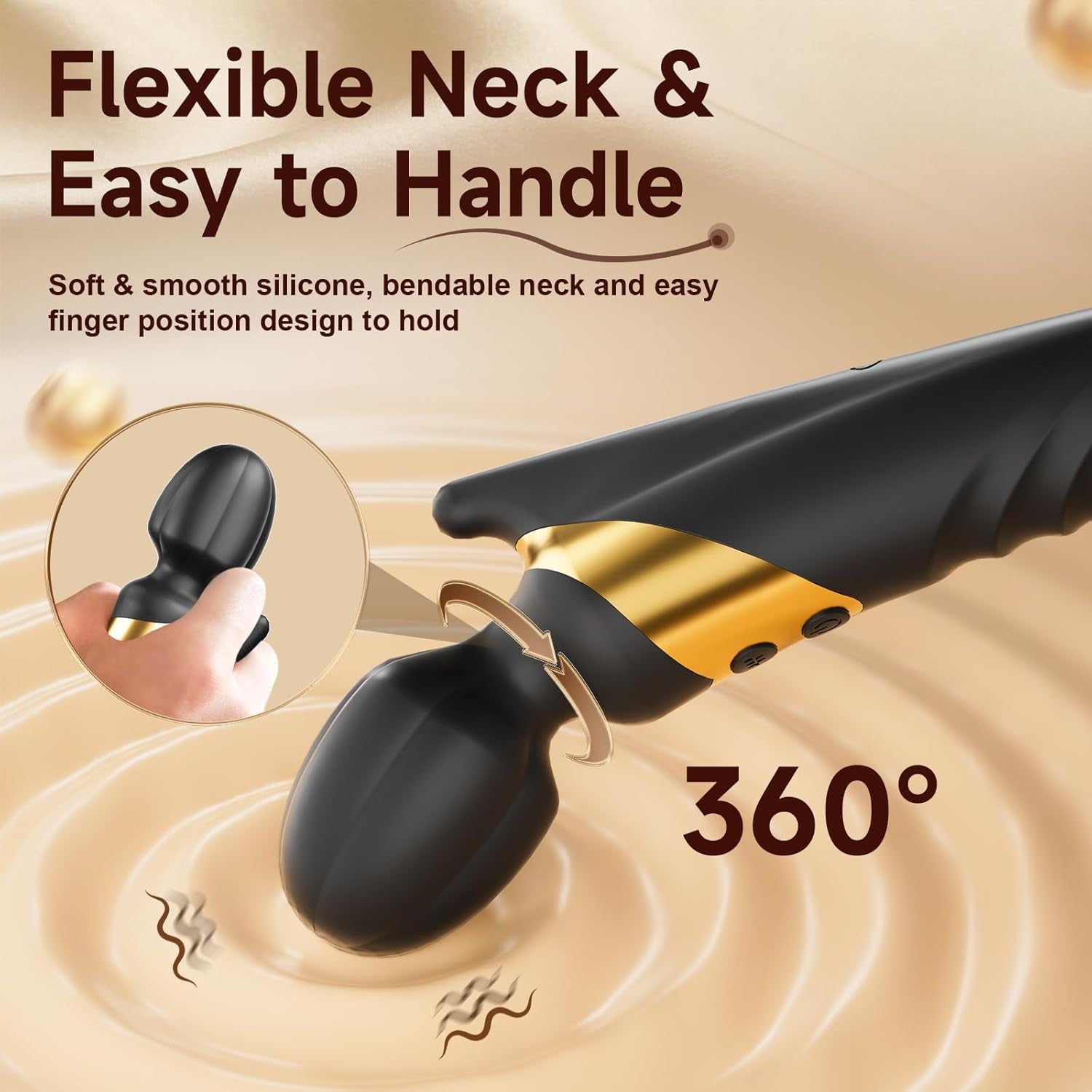 TwinThrive Dual End Wand Vibrator Thrusting Dildo 8+8 Modes