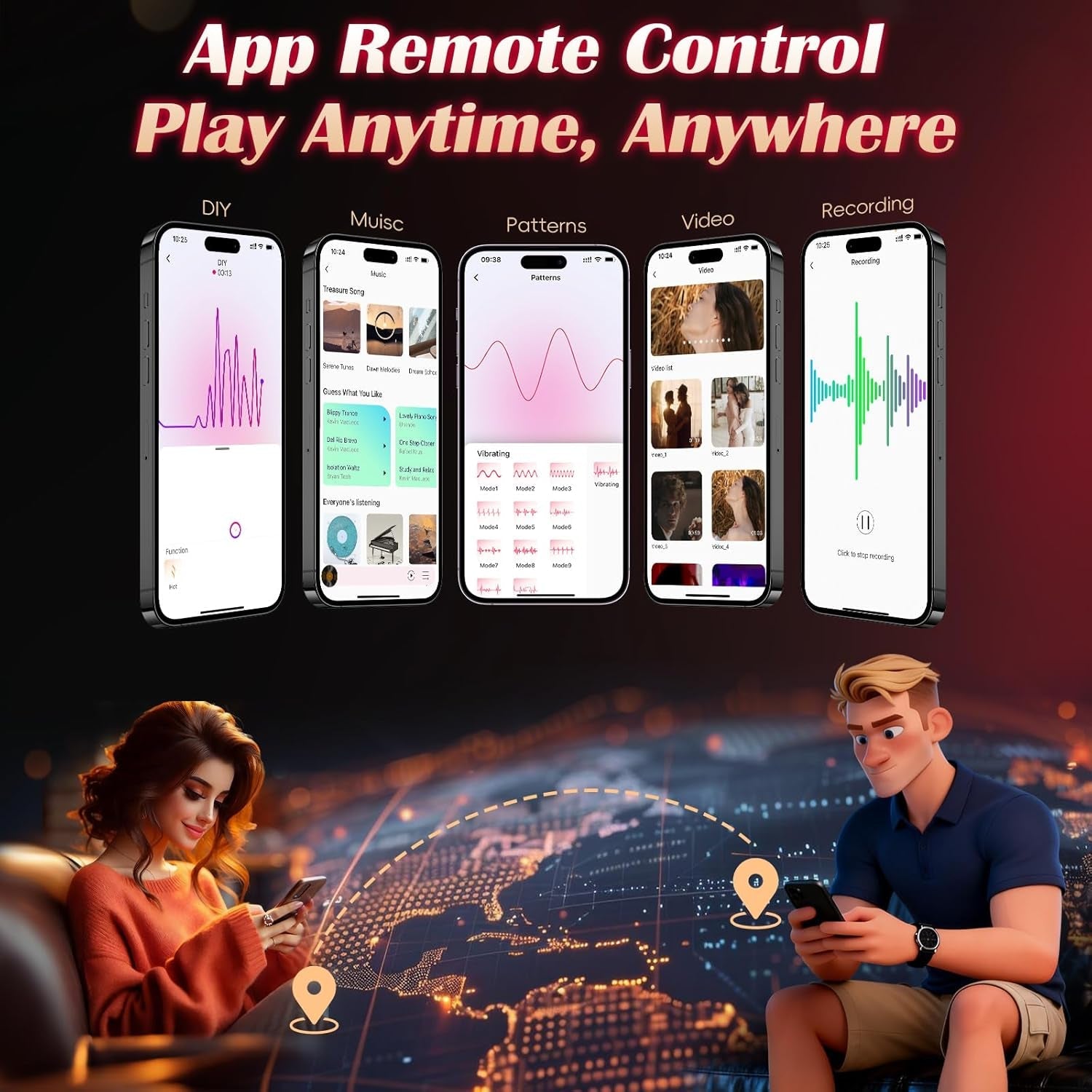 AeroPetal Clit Sucker Cock Ring App Remote 7 Modes Waterproof