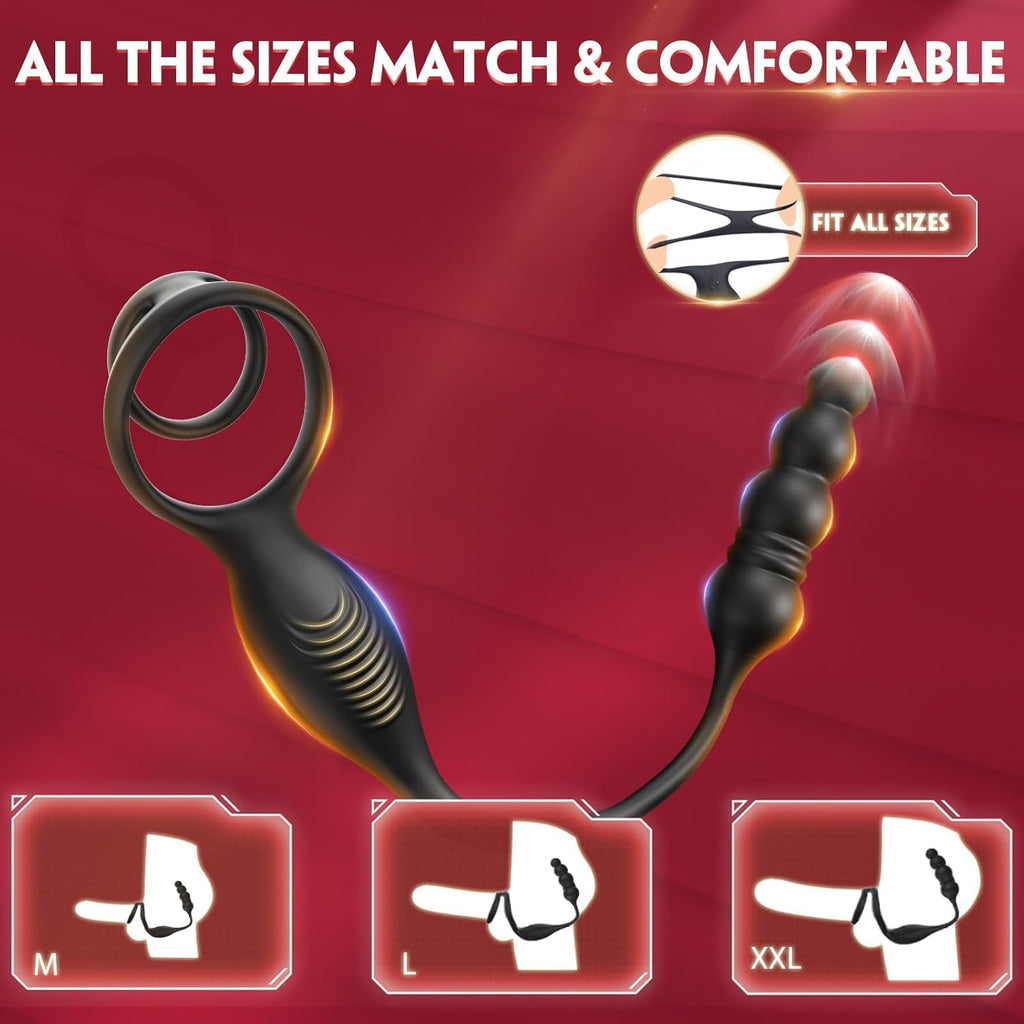 SyncThrustX Prostate Massager Cock Ring 10 Modes Thrusting