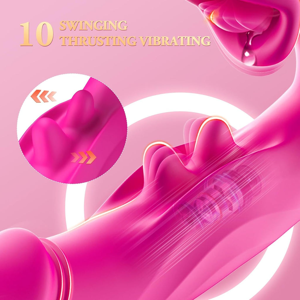 ElyraMax Thrusting Rabbit Licking Vibrator 4-in-1 10 Modes G-Spot