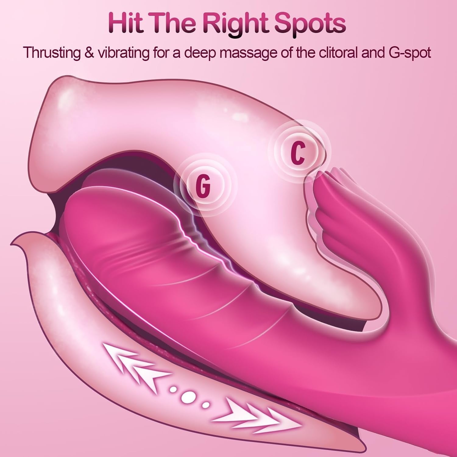 PulseNexa Thrusting Rabbit Vibrator 3 Thrust 10 Modes Silicone