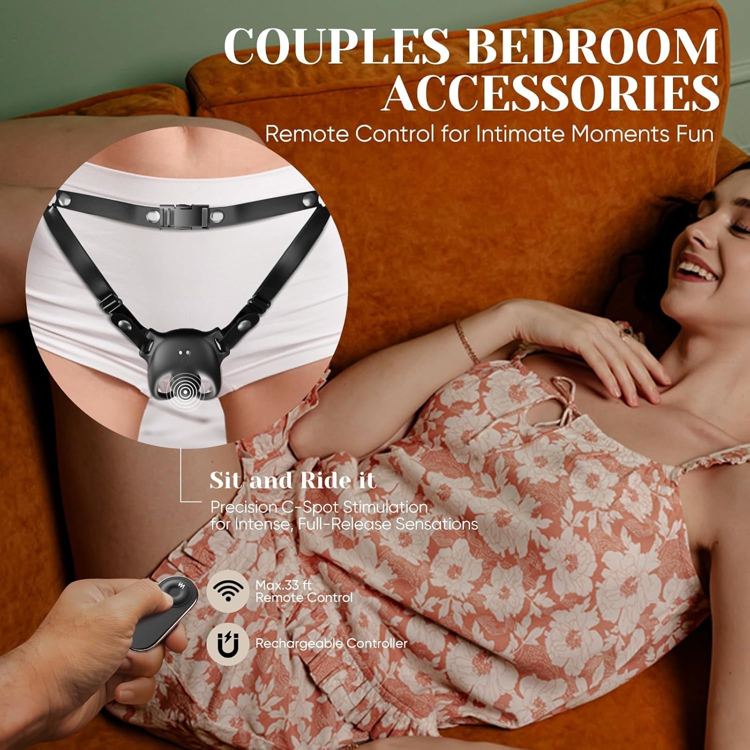 NoirControl Cock Ring Clit Vibrator Remote Harness 9 Modes